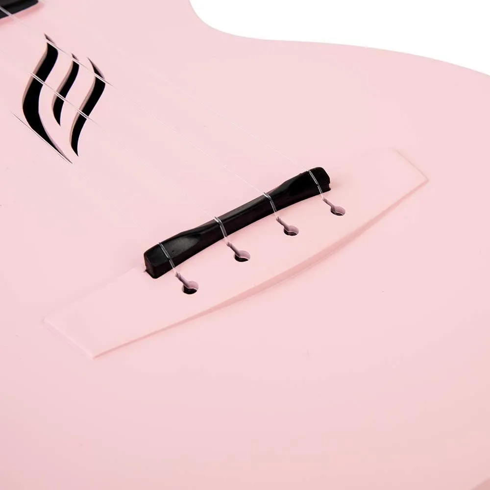 Enya Concert Ukulele Nova U 23’’ Carbon Fiber Travel Ukulele with Beginner Kit includes online lessons, case, strap, capo and strings (Pink)