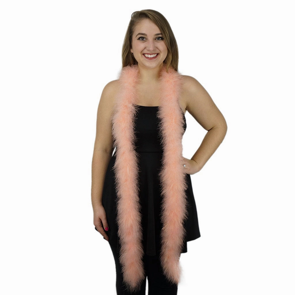 Extra Thick Marabou Feather Boa - Apricot Blush