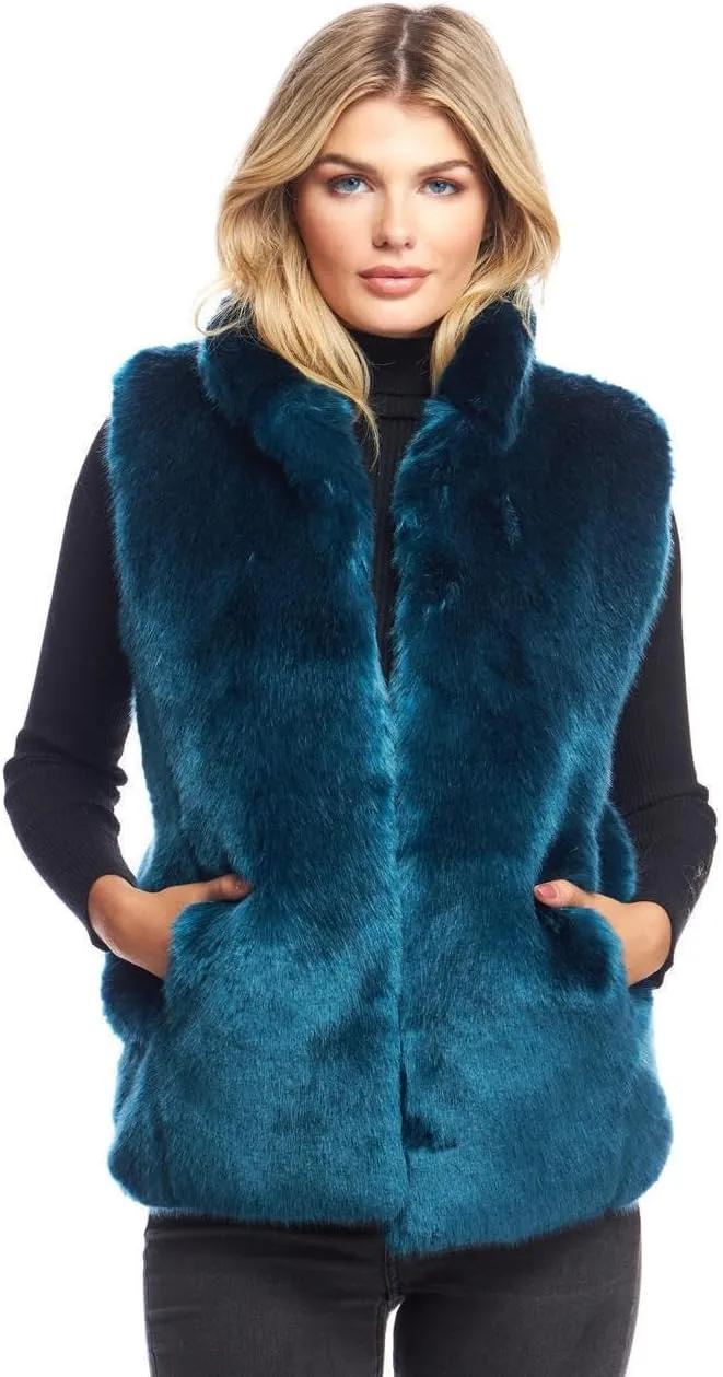 Fabulous-Furs Donna Salyers Rose Quartz Mink Faux Fur Couture Hook Vest
