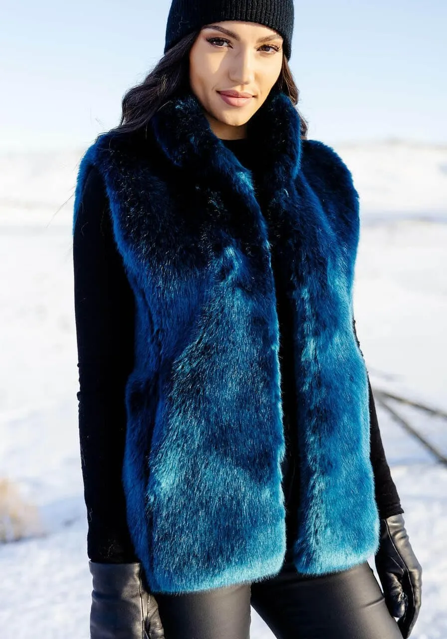 Fabulous-Furs Donna Salyers Rose Quartz Mink Faux Fur Couture Hook Vest