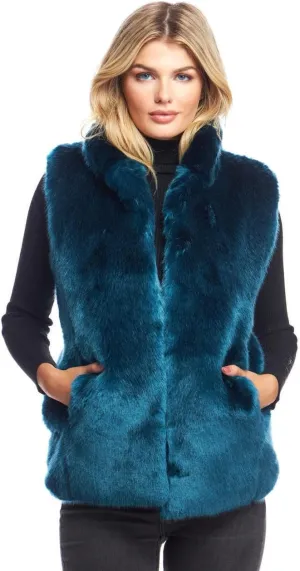Fabulous-Furs Donna Salyers Rose Quartz Mink Faux Fur Couture Hook Vest