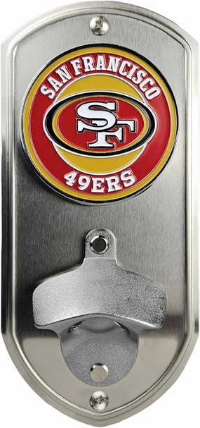 FANMATS NFL Wall-Mounted Metal Bottle Opener w/ 3D Team Logo – Stainless Steel Decorative Gameday Bottle Popper w/Die-Cast Chrome Plating – Easy Installation – Show Your NFL Pride