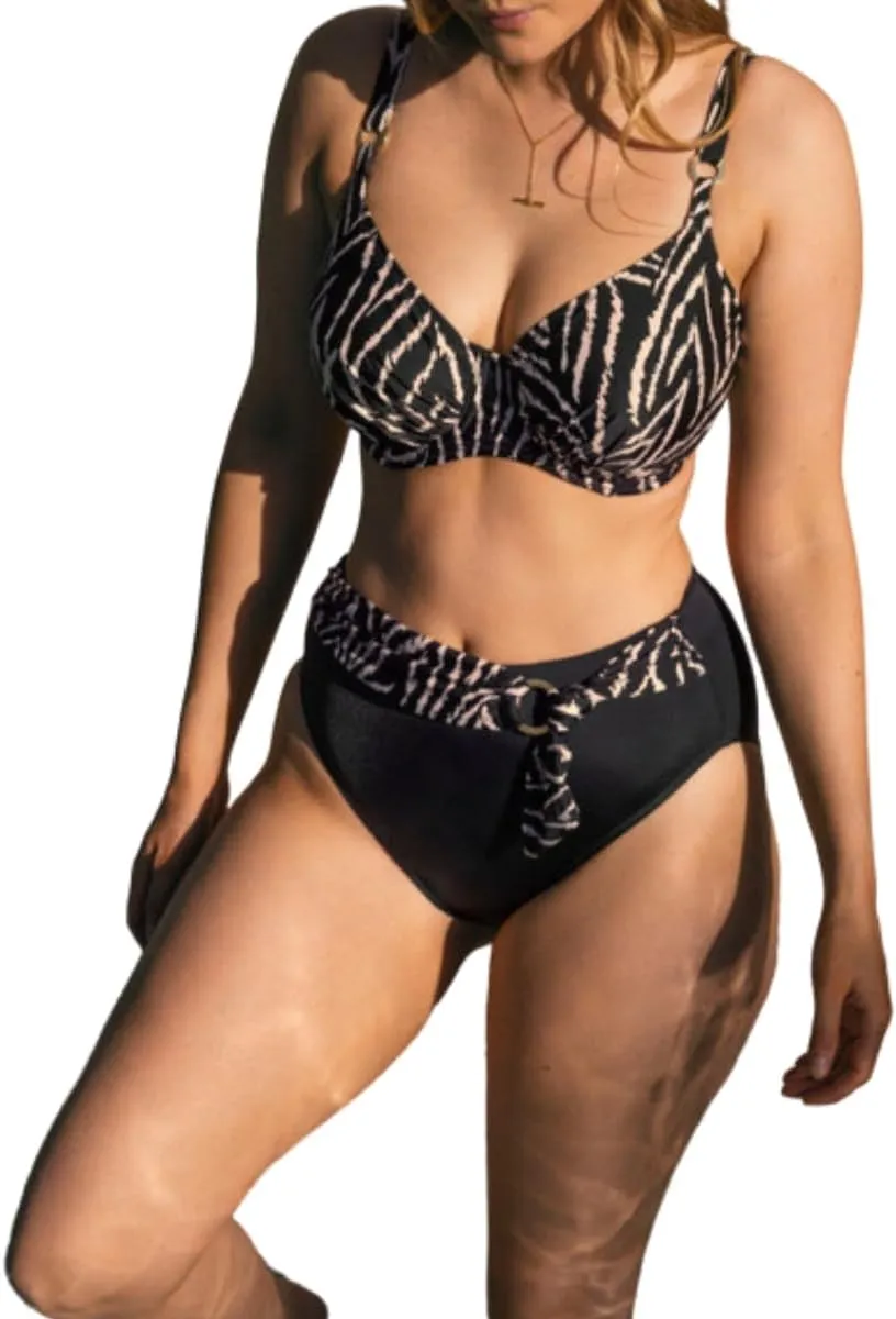 Fantasie Women's Silhouette Island Underwire Gathered Full Cup Bikini Top