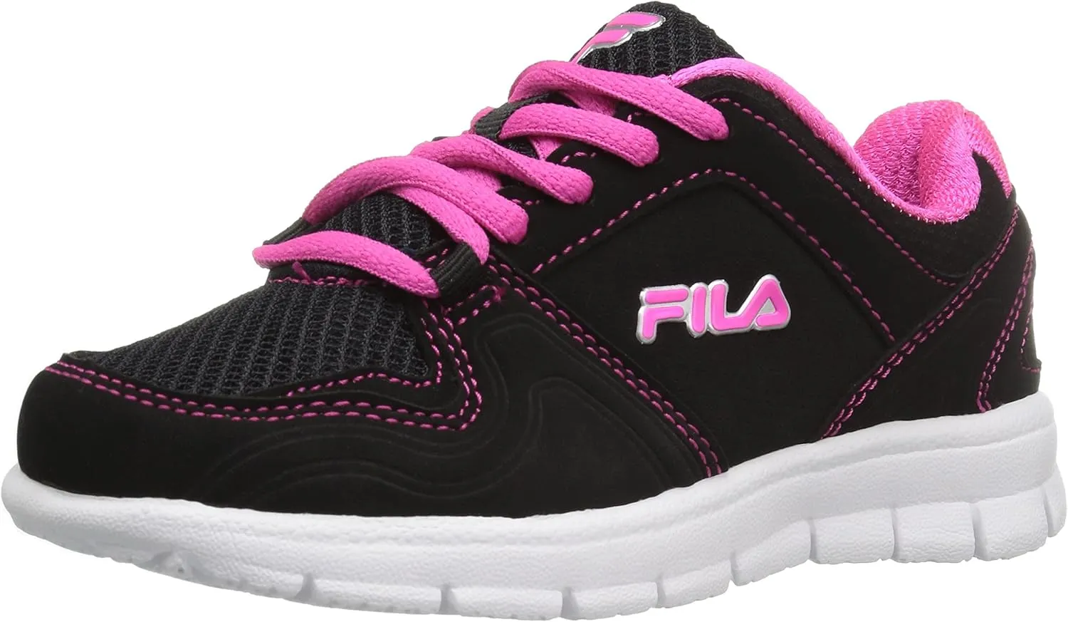 Fila Girls' Speed Runner Skate Shoe, Pink Glo/Safety Yellow/Metallic Silver