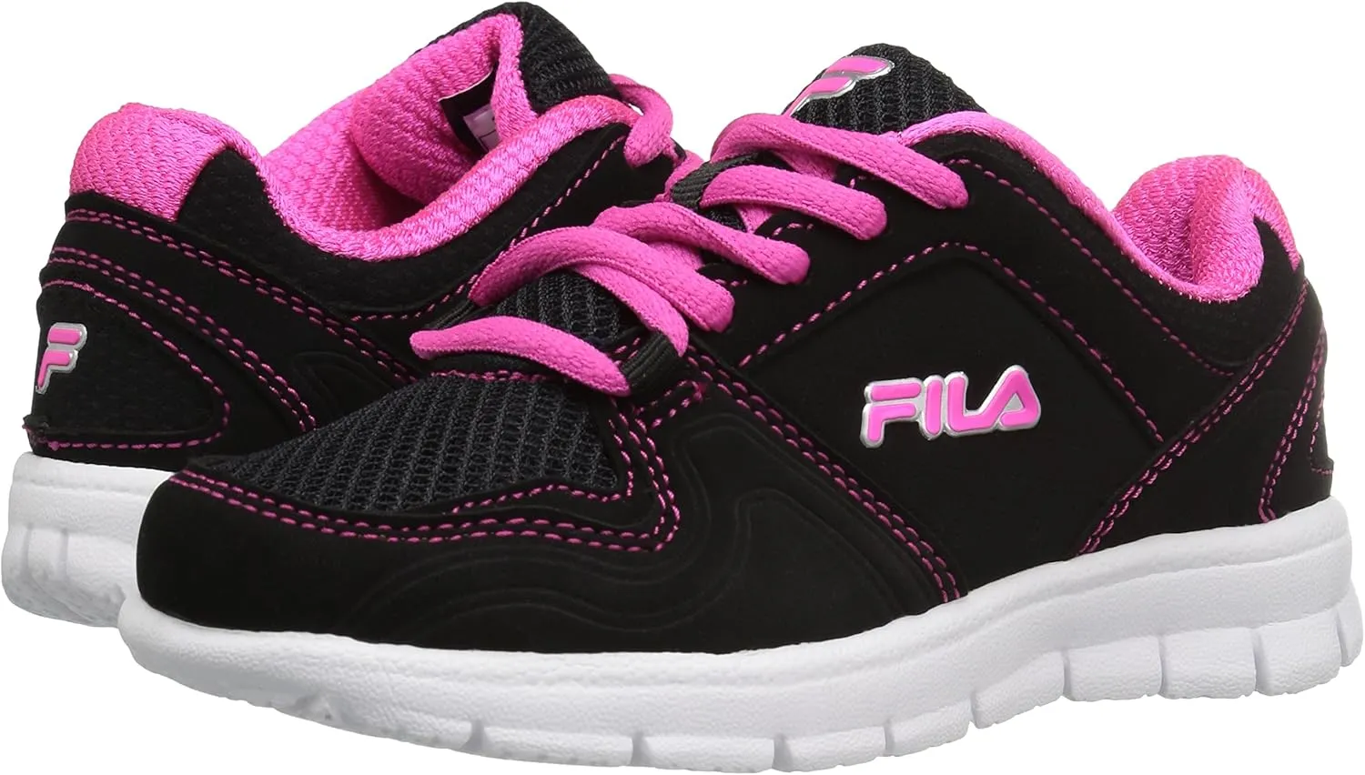 Fila Girls' Speed Runner Skate Shoe, Pink Glo/Safety Yellow/Metallic Silver