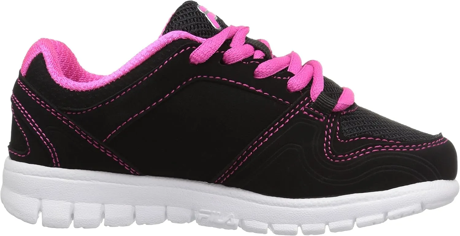 Fila Girls' Speed Runner Skate Shoe, Pink Glo/Safety Yellow/Metallic Silver