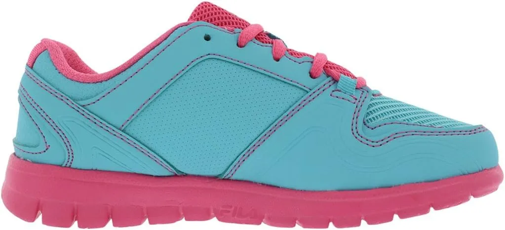 Fila Girls' Speed Runner Skate Shoe, Pink Glo/Safety Yellow/Metallic Silver