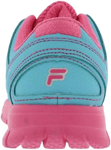 Fila Girls' Speed Runner Skate Shoe, Pink Glo/Safety Yellow/Metallic Silver