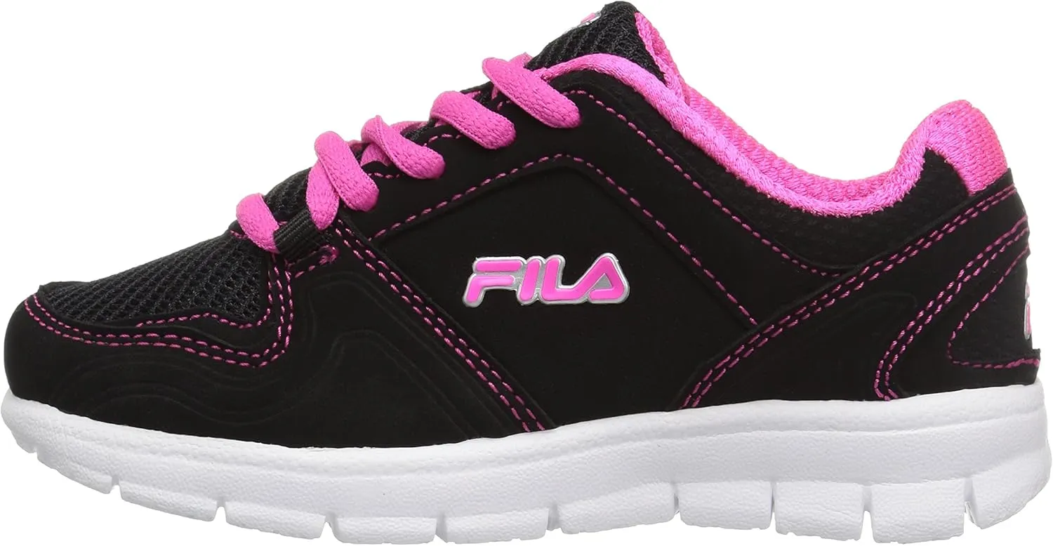Fila Girls' Speed Runner Skate Shoe, Pink Glo/Safety Yellow/Metallic Silver