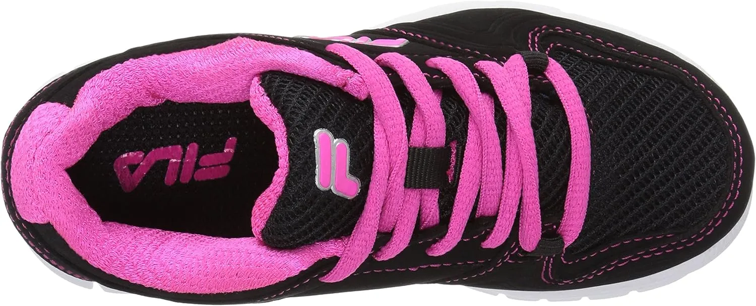Fila Girls' Speed Runner Skate Shoe, Pink Glo/Safety Yellow/Metallic Silver