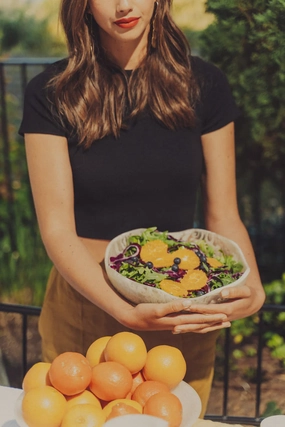 Flow Resin Salad Bowl | Peach Blush