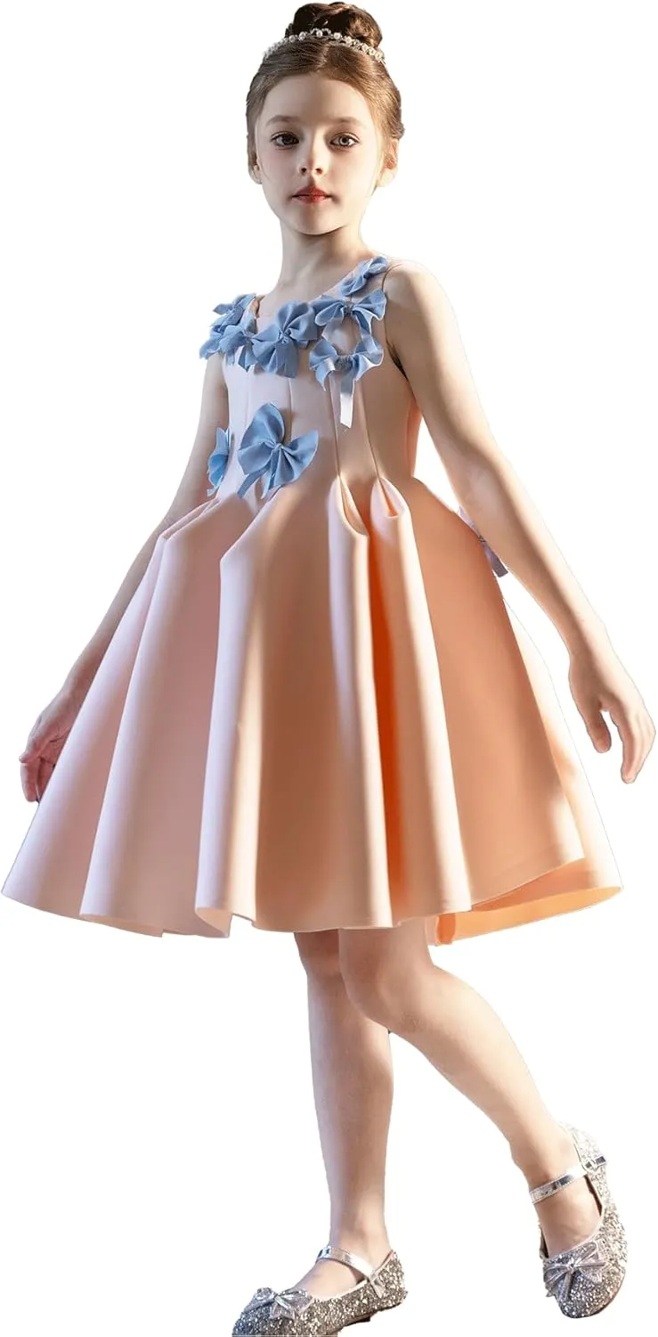 Flower Girl Dress Ruffle Satin Lace Tulle Beads Flower Decoration Toddler Wedding Birthday Party Evening Dress