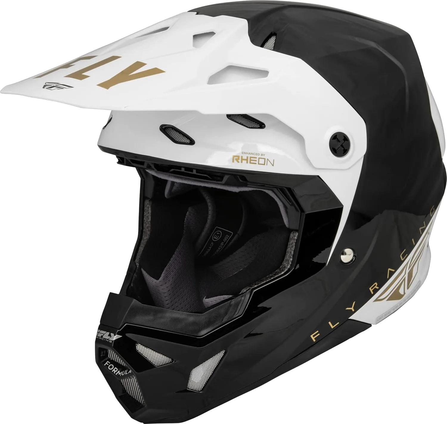 Fly Racing 73-0031XS Formula Cp Slant Helmet Black/White/Gold Xs