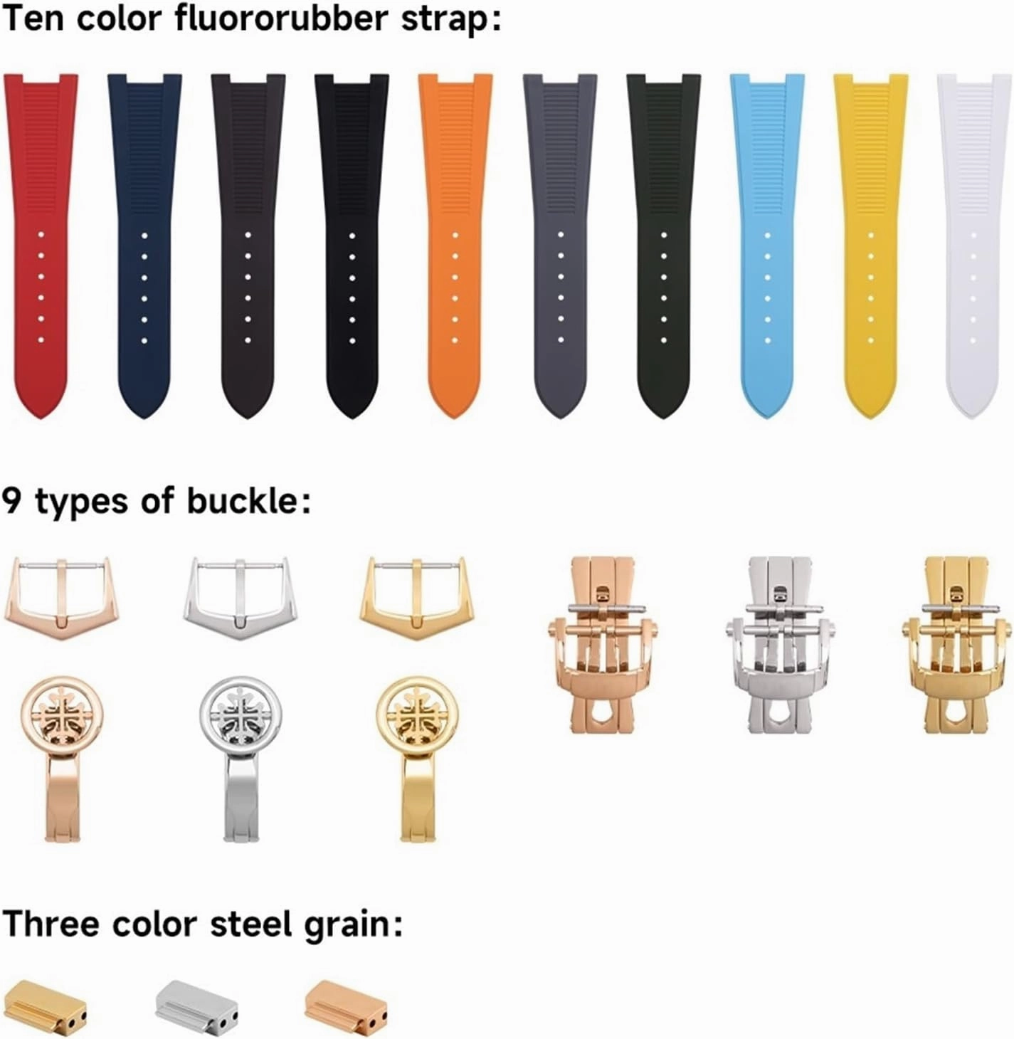 For Patek Philippe Strap For Nautilus Watchband 5711/5712 Original Interface Wristband Accessories FKM Fluororubber WatchBands Gold End Link
