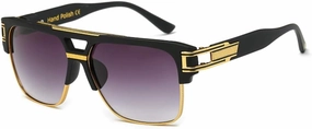 Freckles Mark 70s Retro Sunglasses Mens Womens Trendy Square Gold Metal Sun Glasses Vintage Gangster Style
