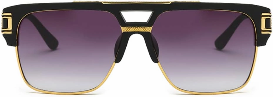 Freckles Mark 70s Retro Sunglasses Mens Womens Trendy Square Gold Metal Sun Glasses Vintage Gangster Style