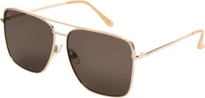 French Connection Women's Coralie Aviator Sunglasses, Gold, 62 mm