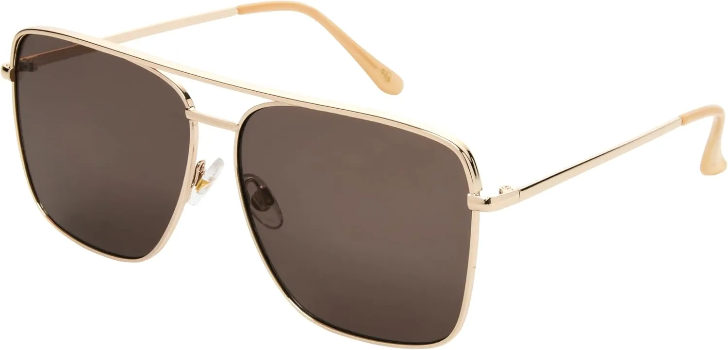 French Connection Women's Coralie Aviator Sunglasses, Gold, 62 mm