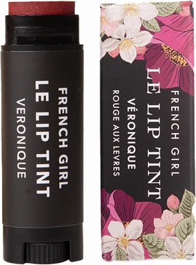French Girl Le Lip Tint - Moisturizing & Hydrating Lip Balm for Sheer, Buildable Coverage & Shine, Clean Formula, Organic Ingredients, Vegan & Cruelty-Free - Veronique