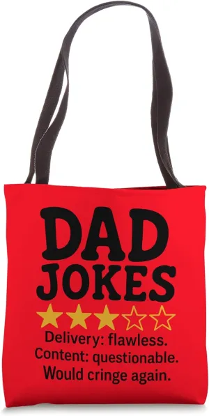 Funny Dad Jokes Review Meme Design Tote Bag