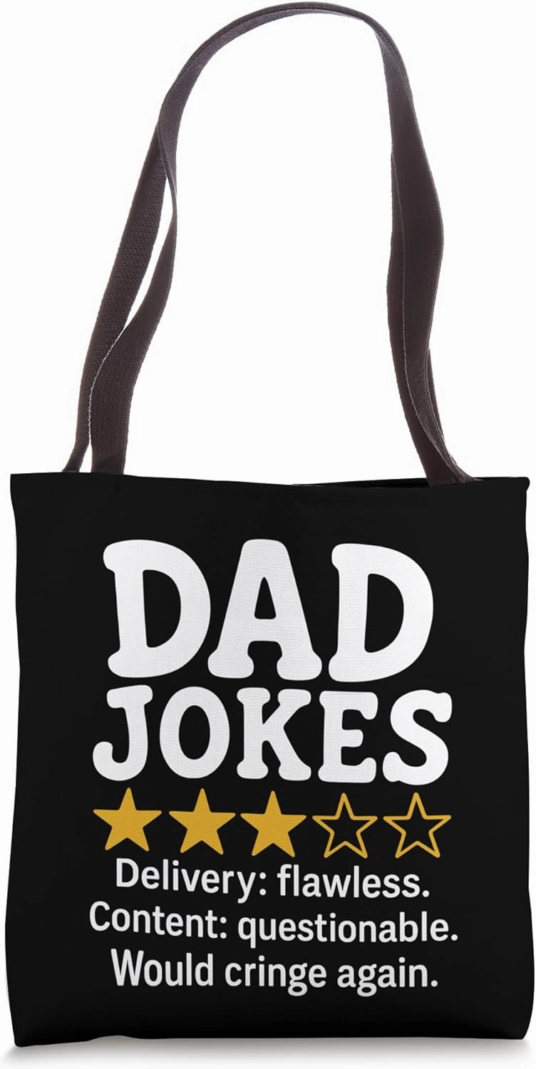 Funny Dad Jokes Review Meme Design Tote Bag