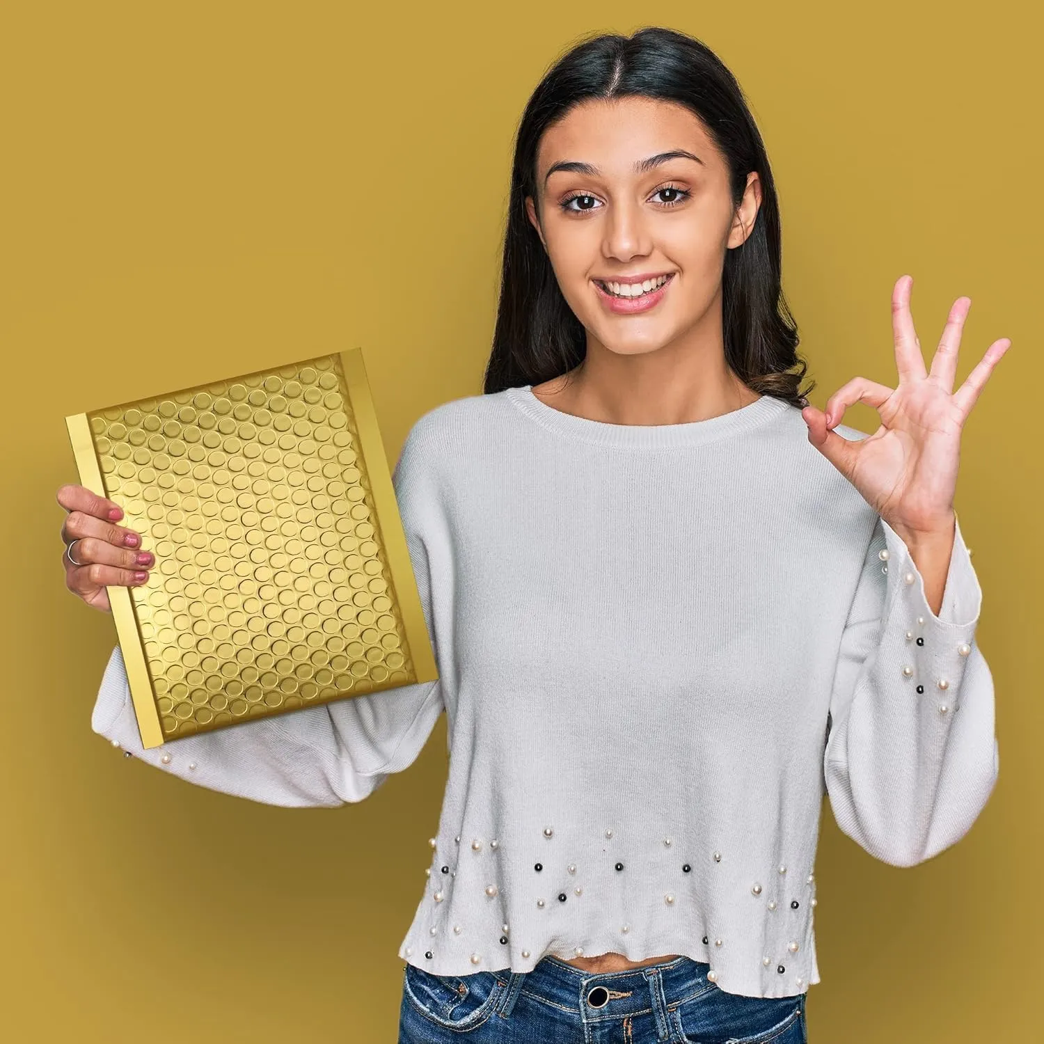 Fuxury Bubble Mailers 6x10" 300 Pack, Strong Adhesion and Thick Metallic Bubble Envelopes,Waterproof Padded Envelopes,Durable Padded Mailers Packing Bag for Jewelry, Makeup Supplies，Bulk #0 Gold