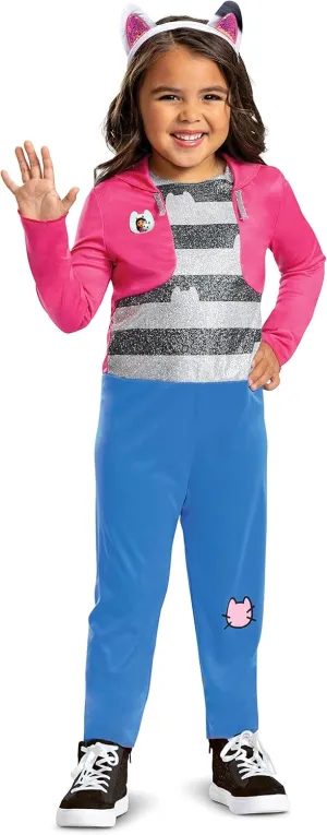 Gabby Costume for Kids, Official Gabby's Dollhouse Costume and Cat Ears Headband, Toddler Size