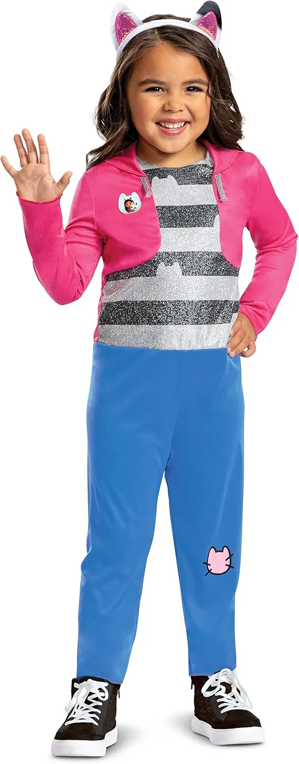 Gabby Costume for Kids, Official Gabby's Dollhouse Costume and Cat Ears Headband, Toddler Size