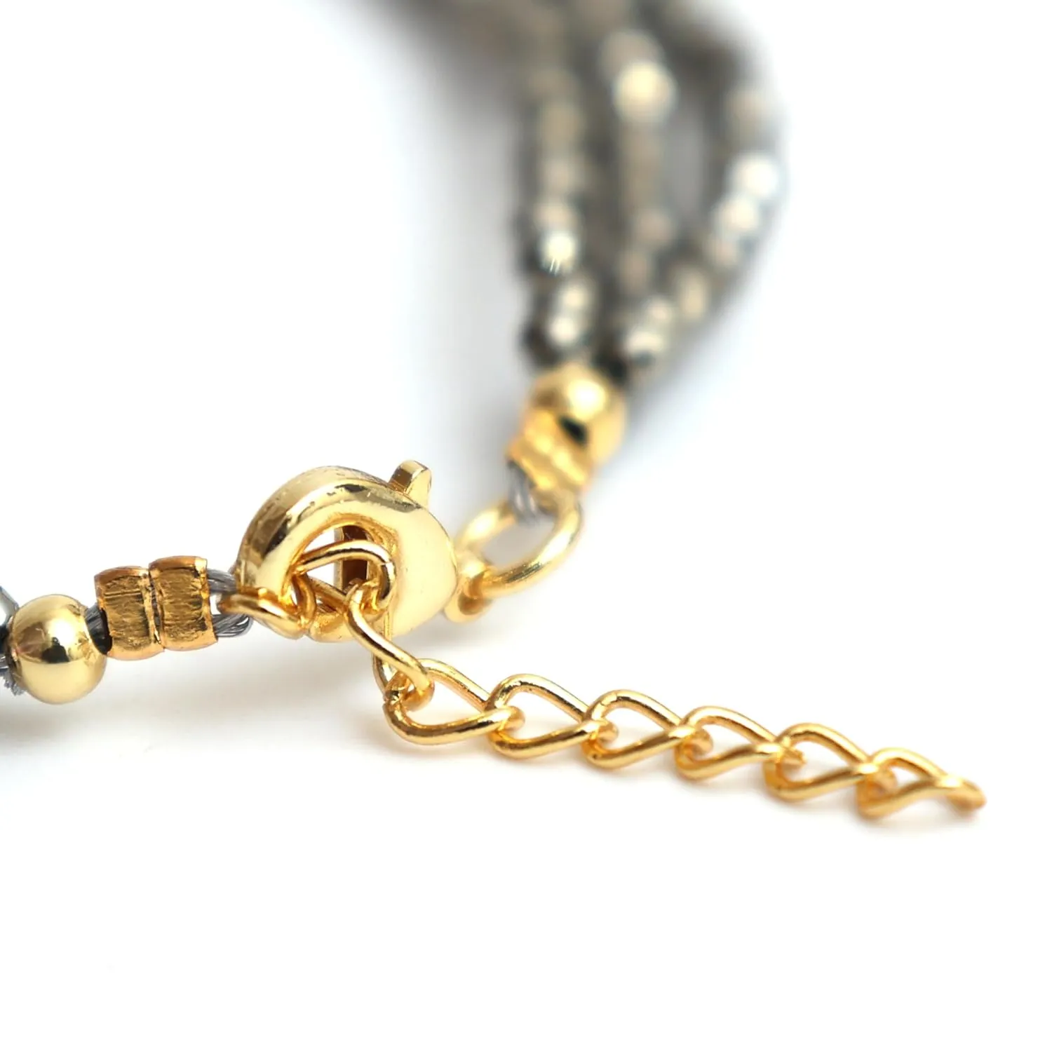 Gempires Handmade Pyrite Beaded Bracelet Multi Strand Gemstone Jewelry Hypoallergenic 8 Inch Gold Plated Stylish Western Jewelry For Women