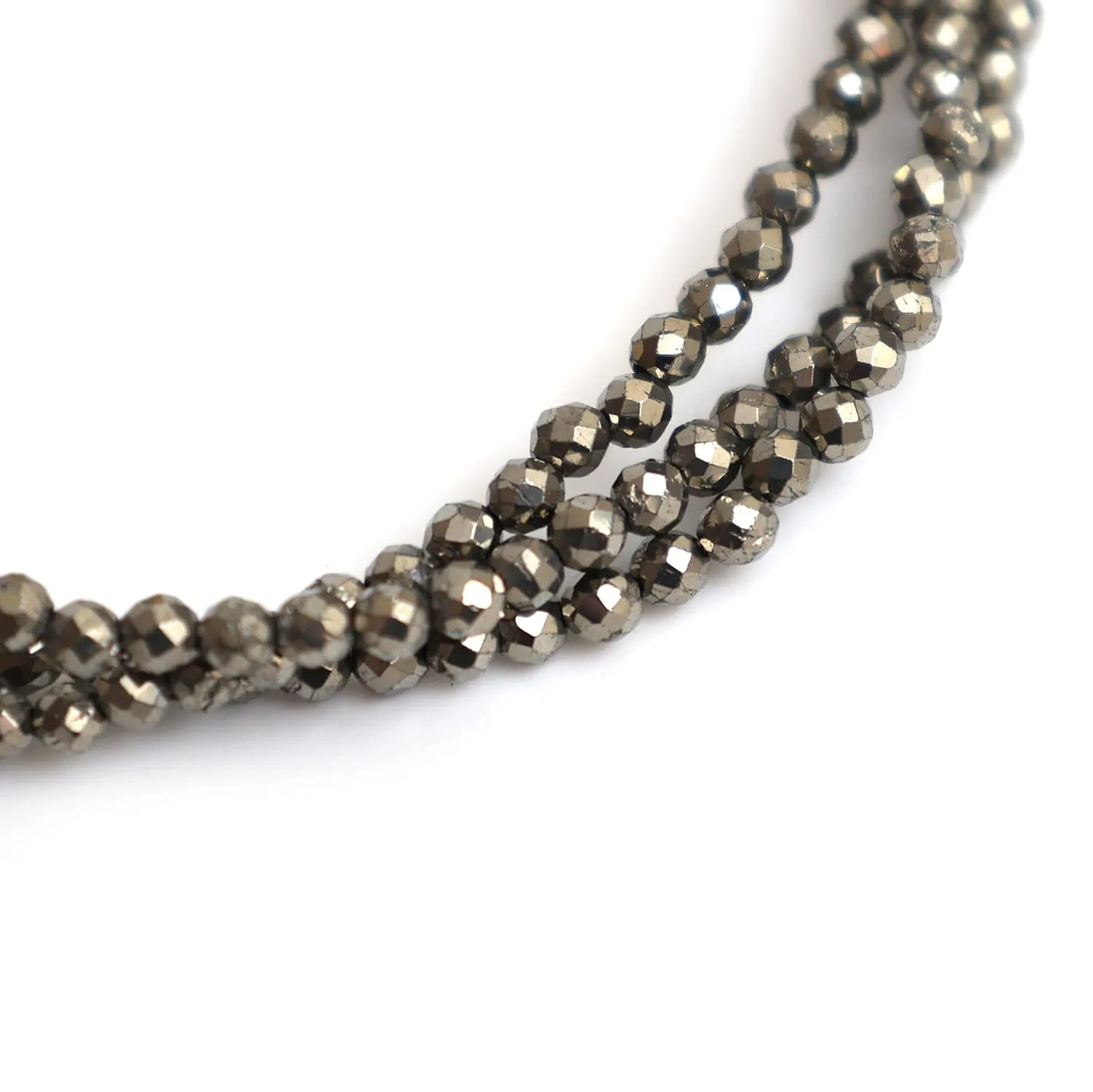 Gempires Handmade Pyrite Beaded Bracelet Multi Strand Gemstone Jewelry Hypoallergenic 8 Inch Gold Plated Stylish Western Jewelry For Women