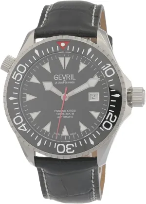 Gevril Hudson Yard Men's Swiss Automatic Watch, Genuine Italian Leather Strap