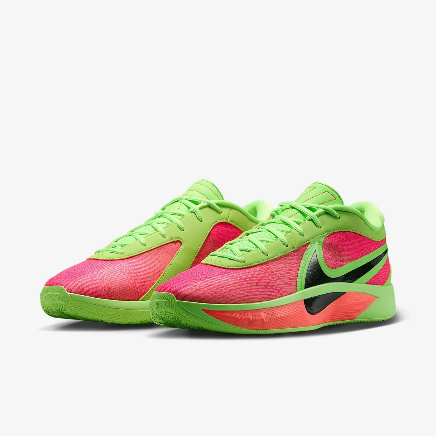 Giannis Freak 6 Basketball Shoes (HJ9109-300, Lime Blast/Hyper Pink/Pure Platinum/Metallic Silver)