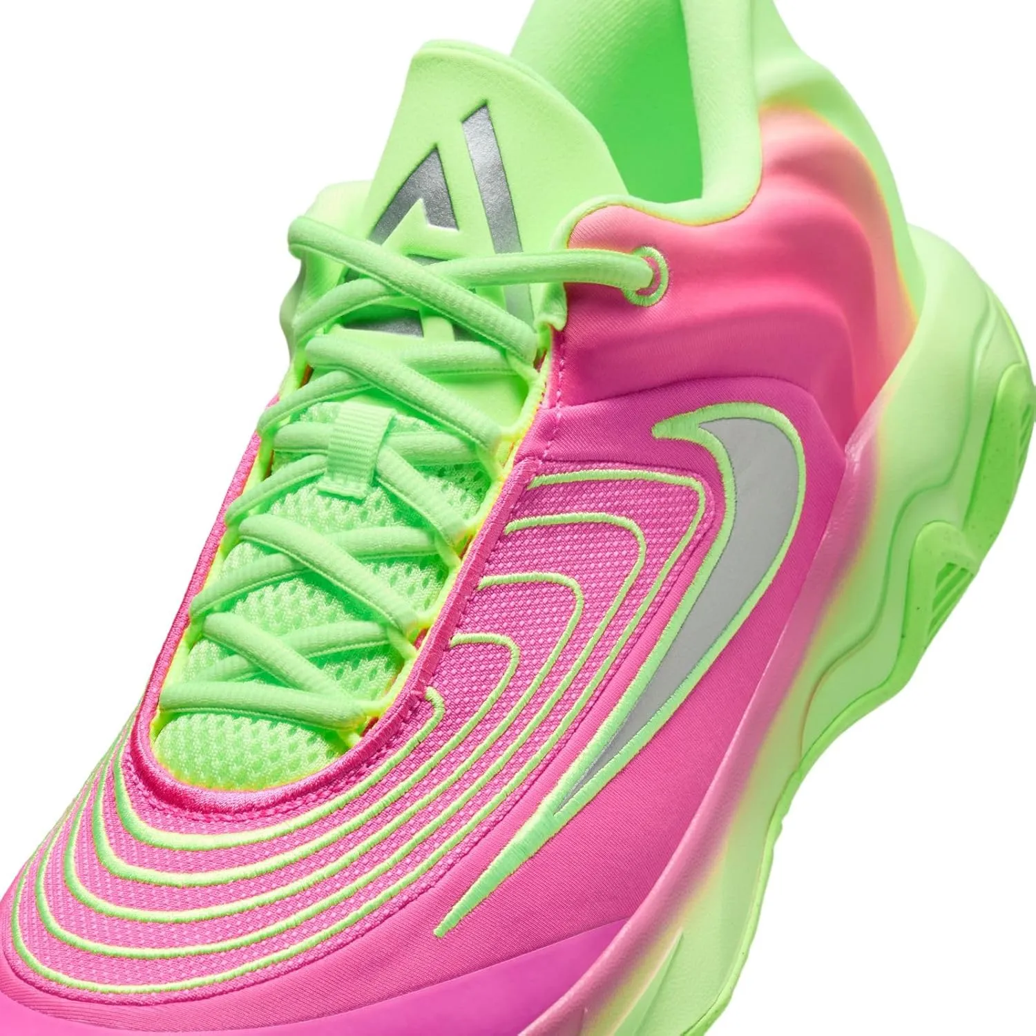 Giannis Immortality 4 Basketball Shoes (FQ3680-303, Lime Blast/Hyper Pink/Pure Platinum/Metallic Silver)
