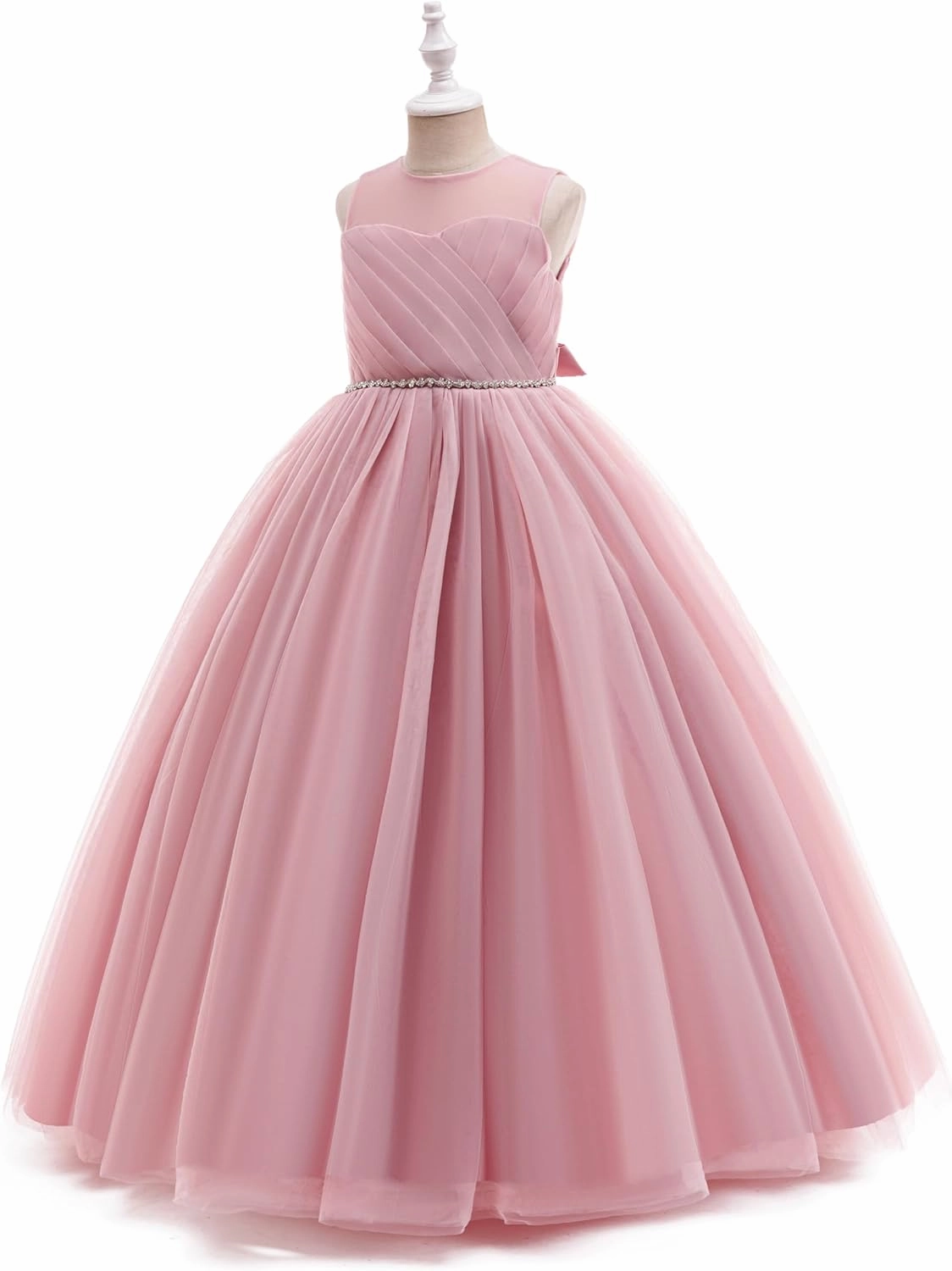 Glamulice Flower Girl Wedding Dress Tulle Long A Line Holiday Birthday Party Ball Gown Girls Formal Pageant Maxi Dresses