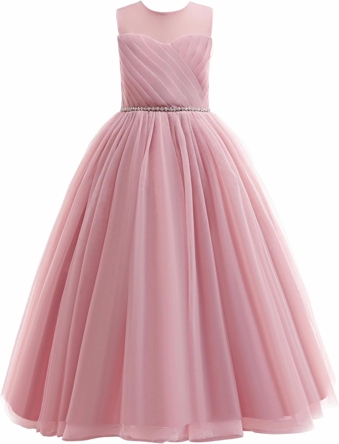 Glamulice Flower Girl Wedding Dress Tulle Long A Line Holiday Birthday Party Ball Gown Girls Formal Pageant Maxi Dresses