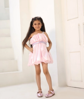 Glimmering Pink & Lilac Frock for Girls