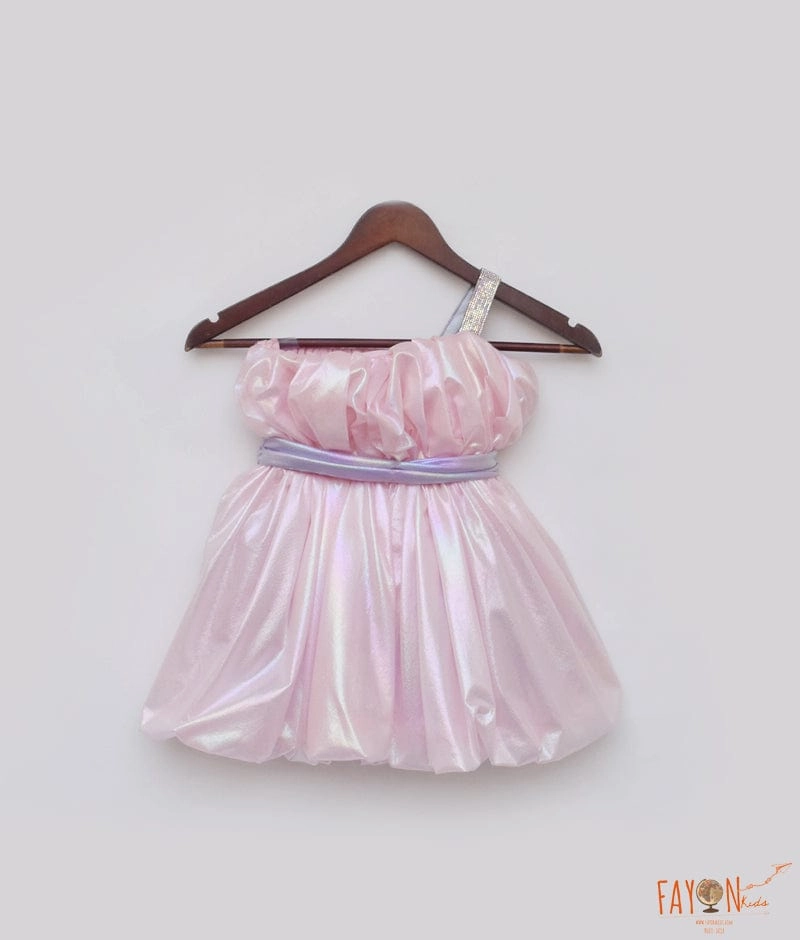 Glimmering Pink & Lilac Frock for Girls