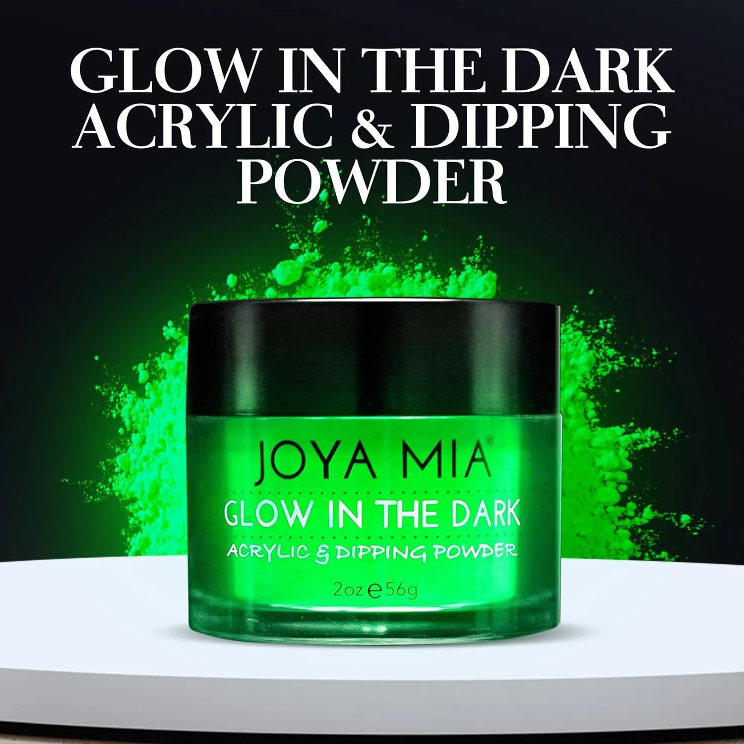Glow-in-the-Dark Acrylic & Dipping Powder – Premium Nail Powder for Flawless Enhancements, Available in 12 Colors, 2 oz (DPGW-3) – Joya Mia