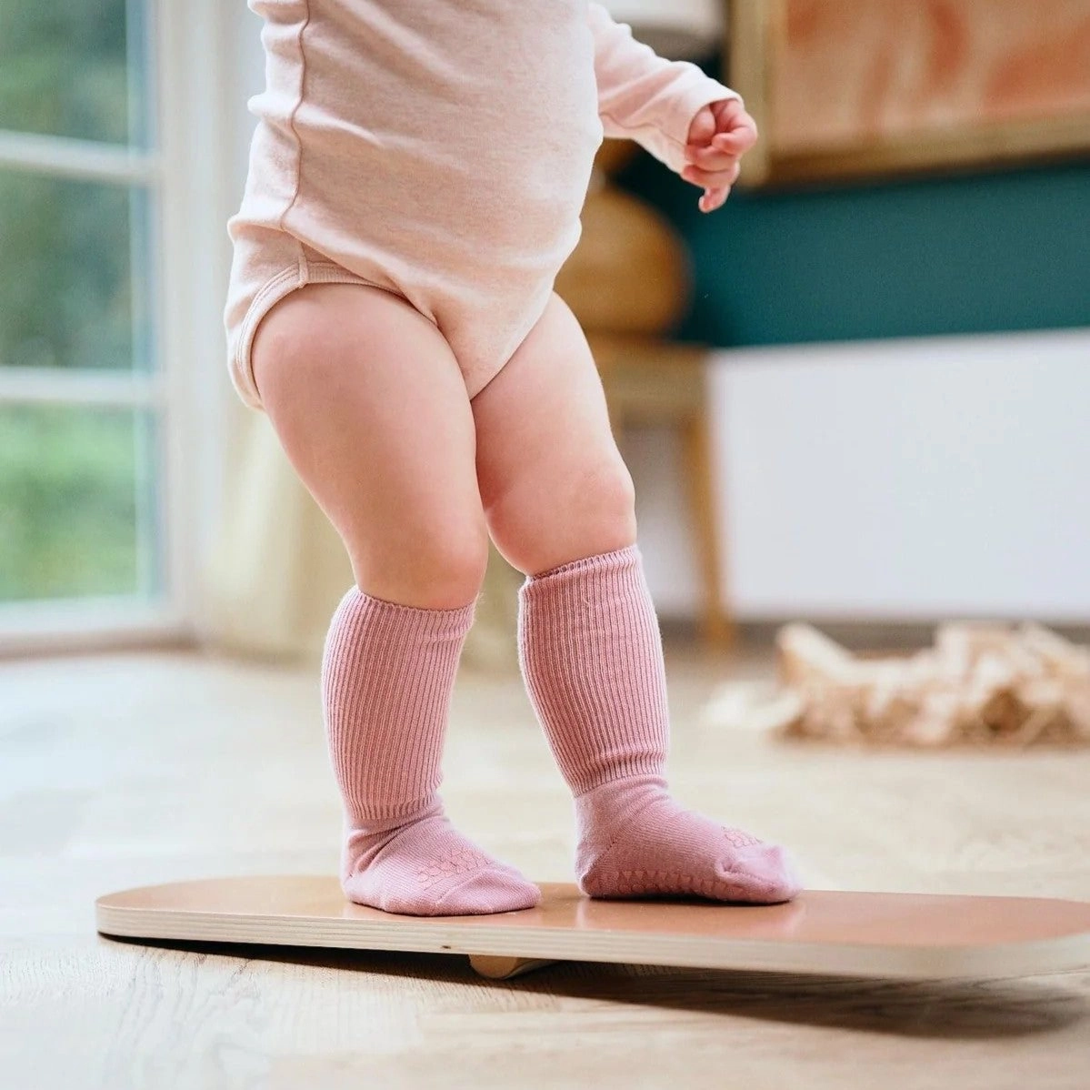 GoBabyGo Skridsikre Strømper, Uld - Rose Blush