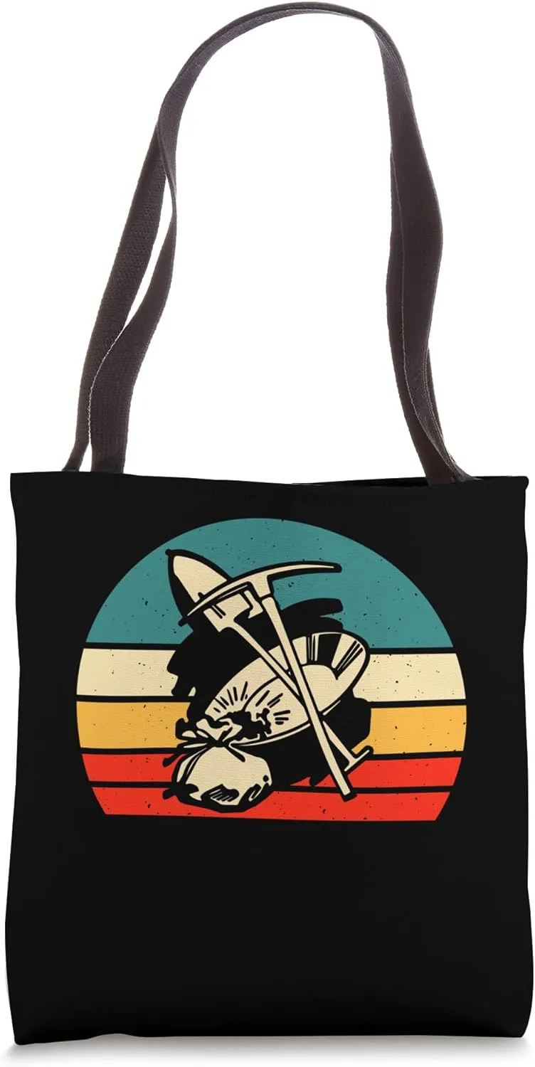 Gold Panning Sunset Retro Vintage Tote Bag