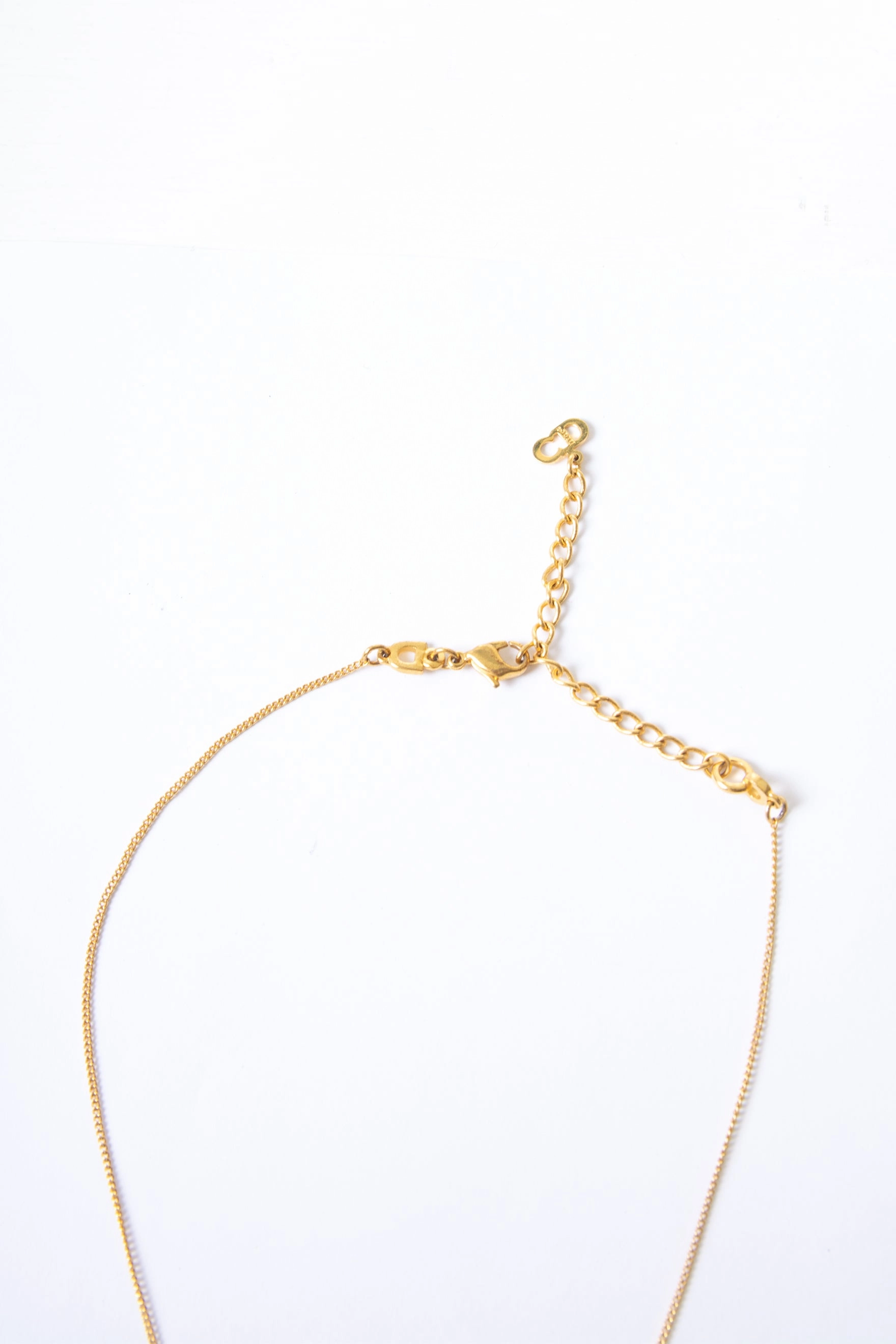 Gold Crystal Dog Tag Necklace