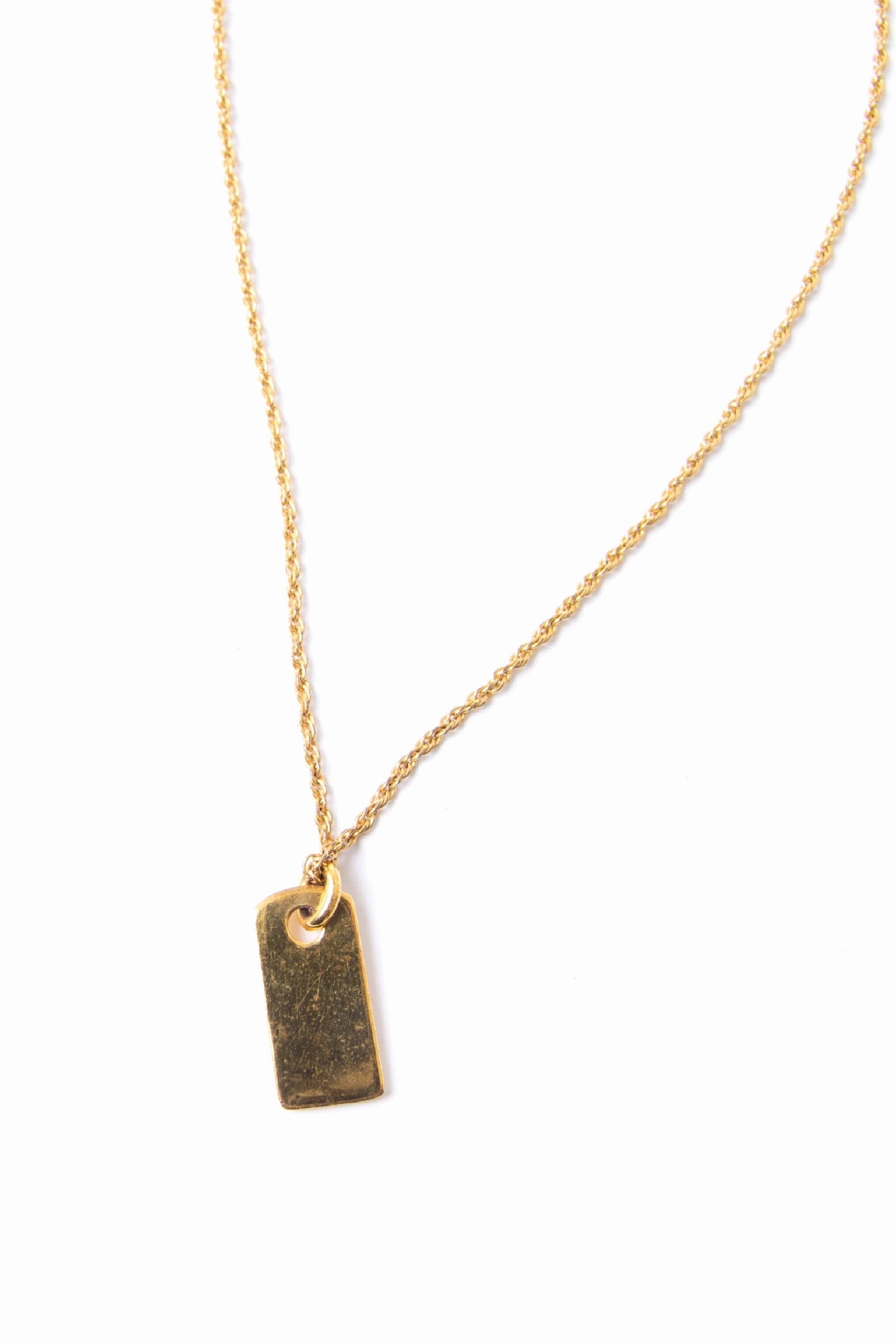 Gold Dog Tag Necklace