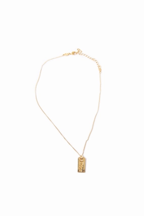 Gold Dog Tag Necklace
