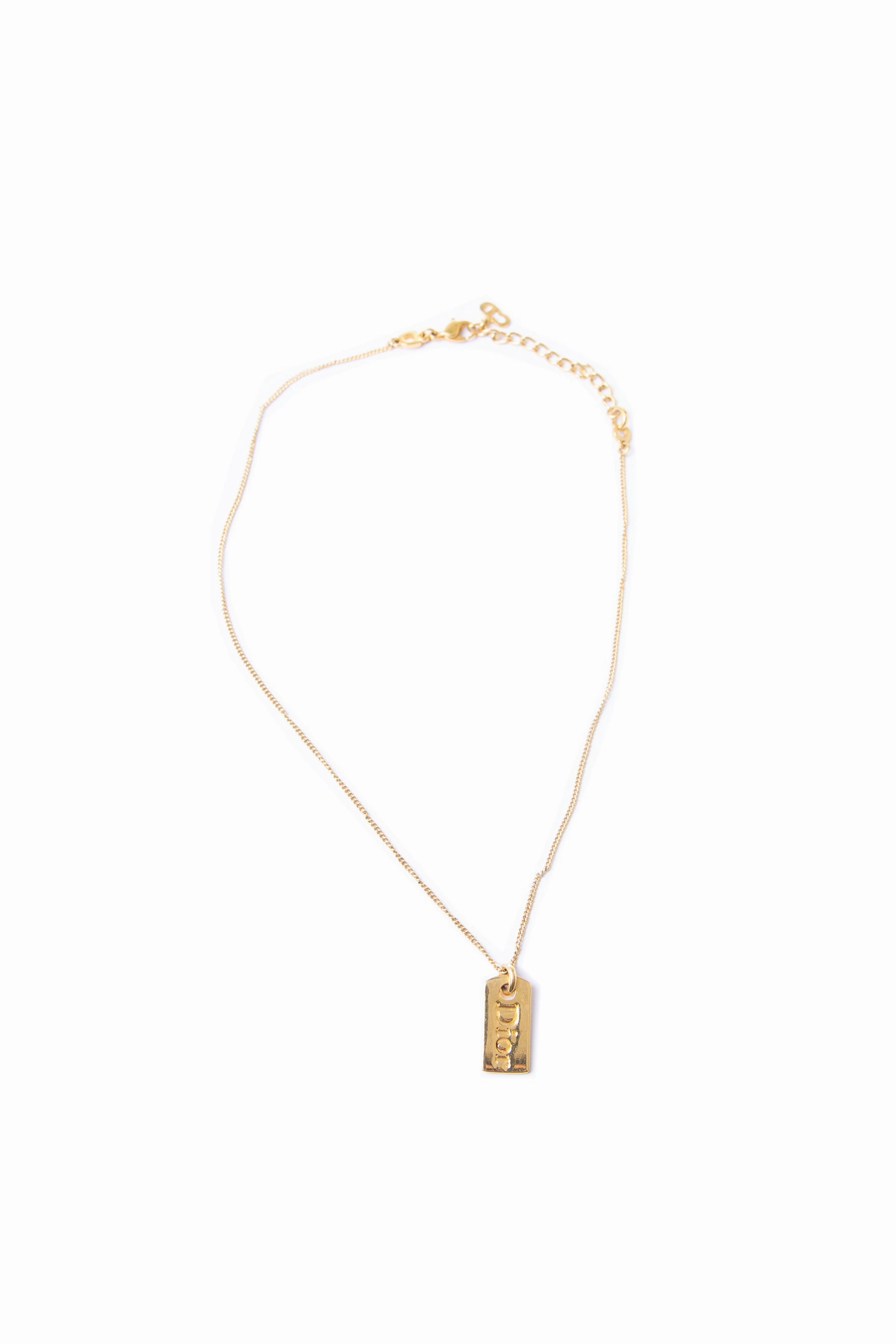 Gold Dog Tag Necklace