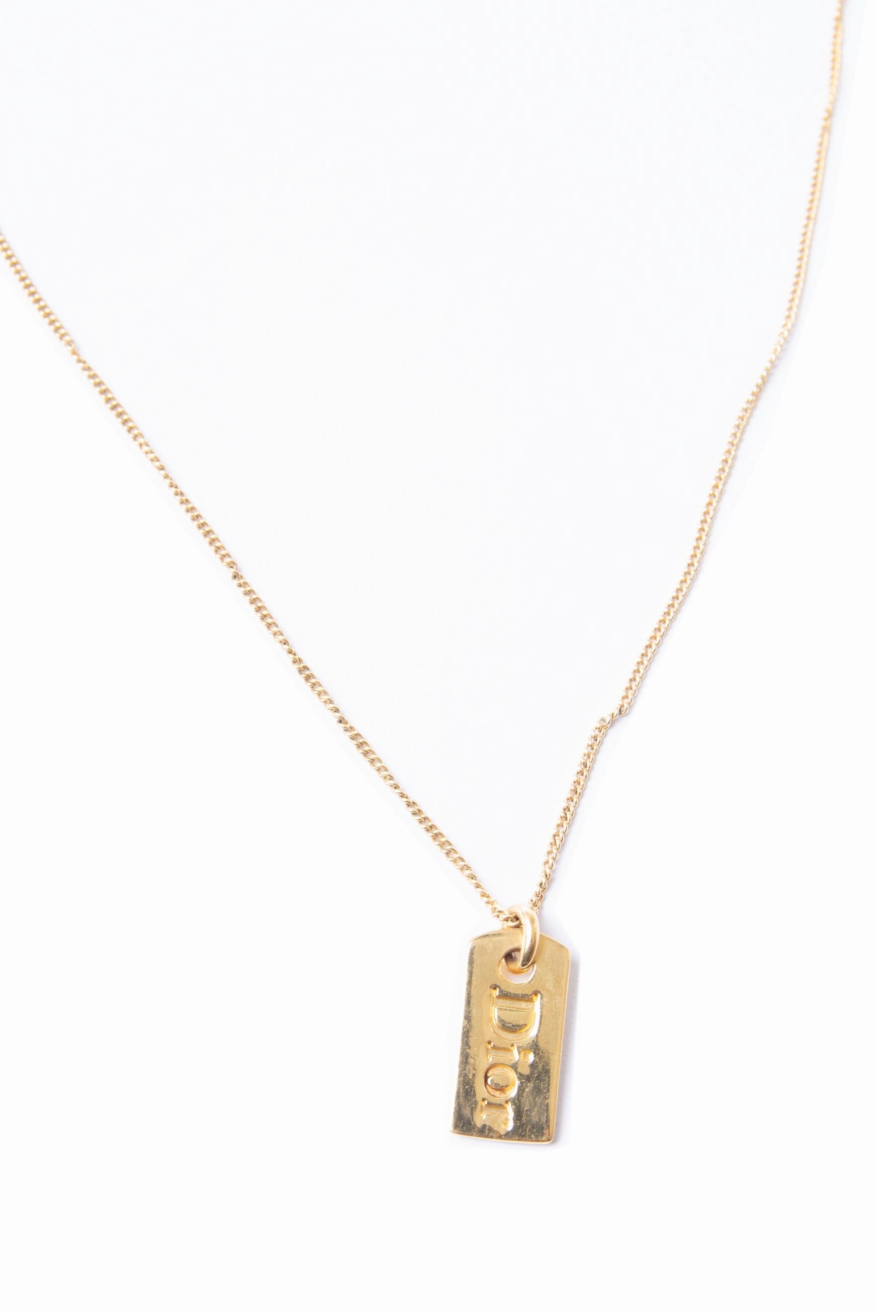Gold Dog Tag Necklace