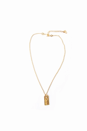 Gold Dog Tag Necklace