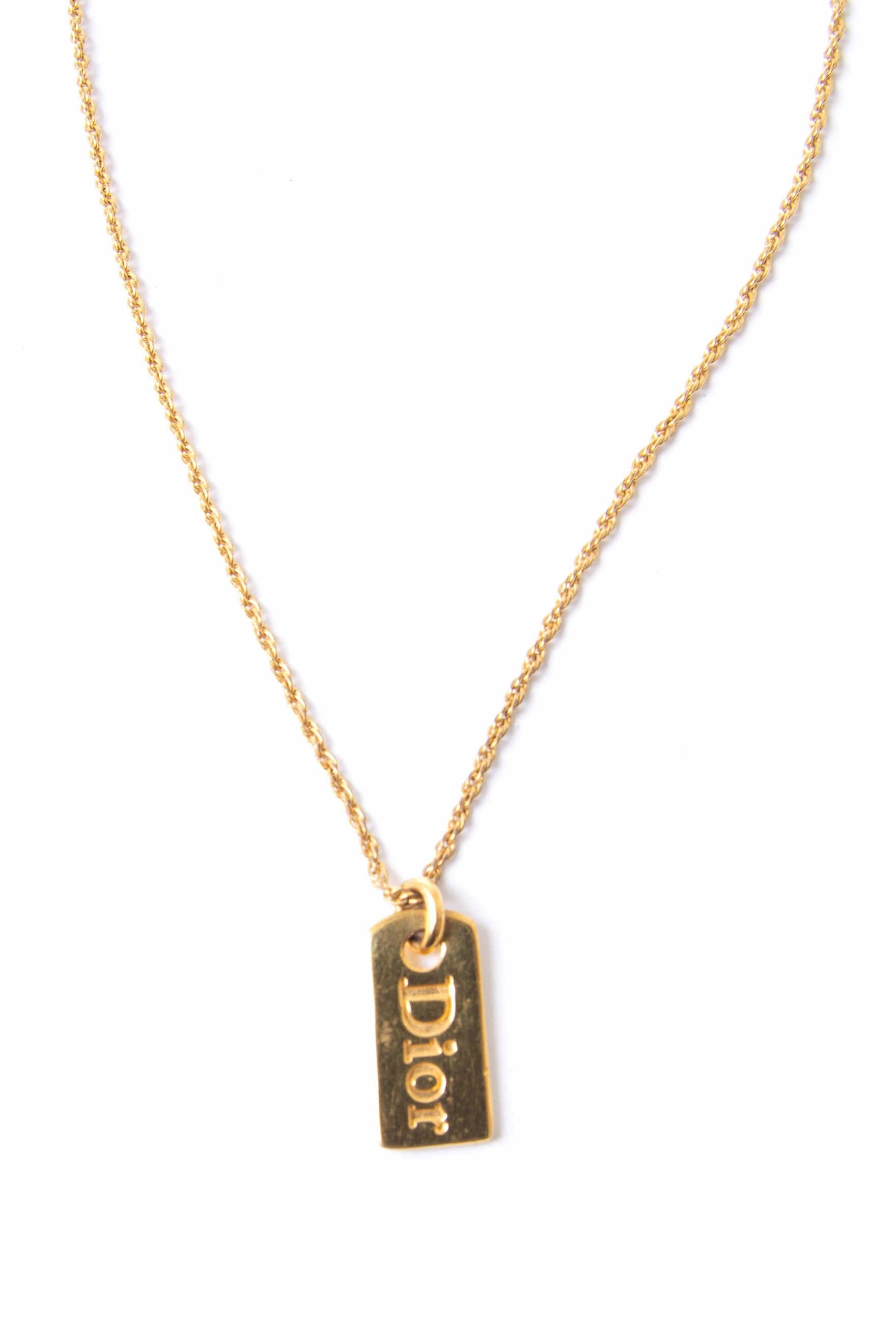 Gold Dog Tag Necklace