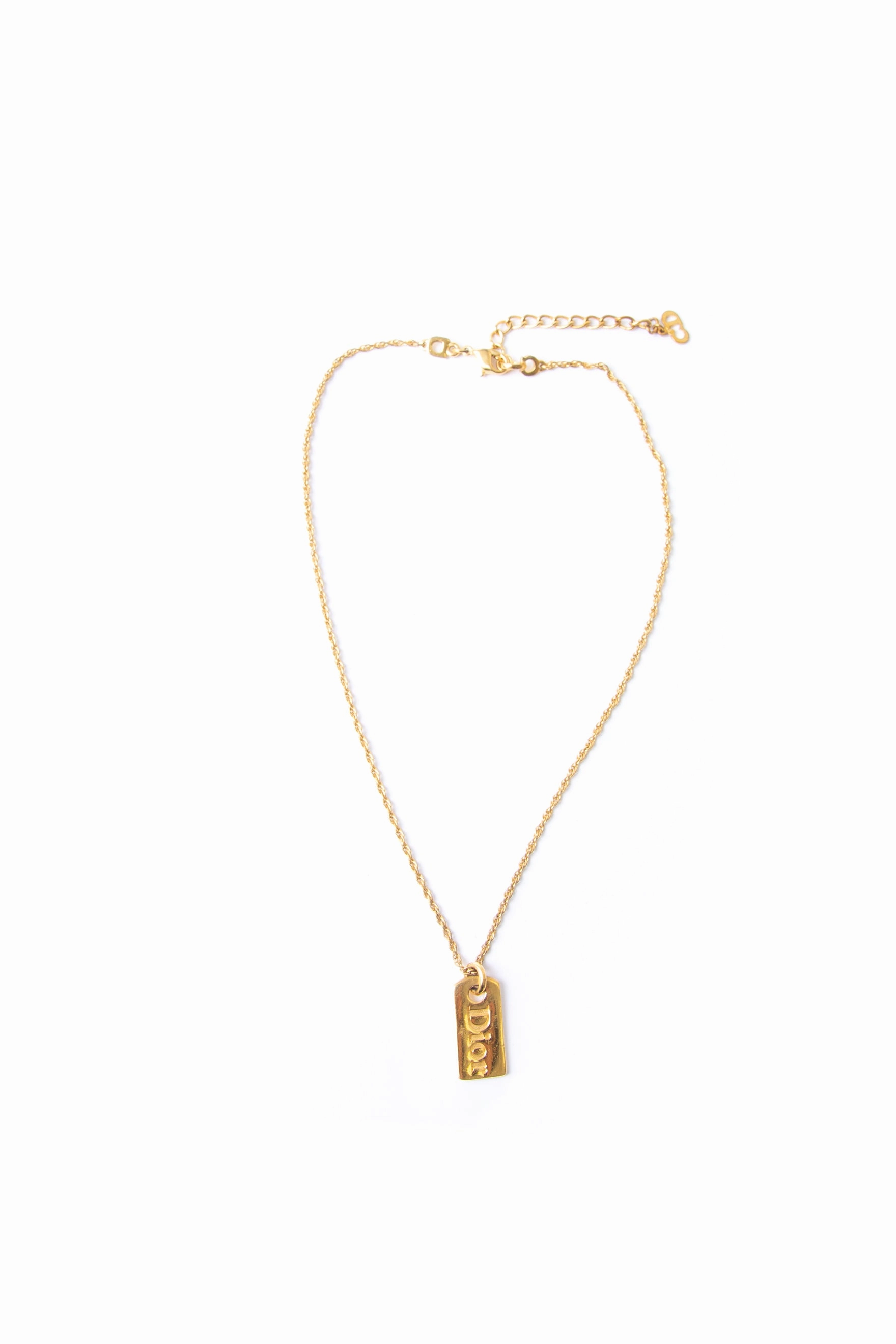 Gold Dog Tag Necklace