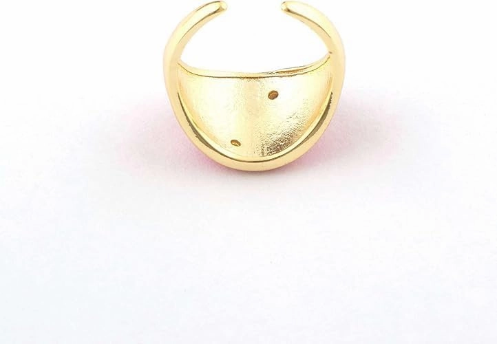 Gold-Plated Heart Evil Eye Ring – Lucky Protection Jewellery for Women, Trendy Fashion Accessory, Bold Design