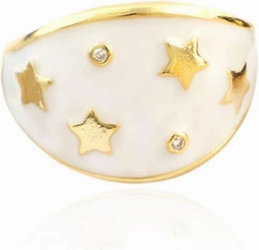 Gold-Plated Heart Evil Eye Ring – Lucky Protection Jewellery for Women, Trendy Fashion Accessory, Bold Design